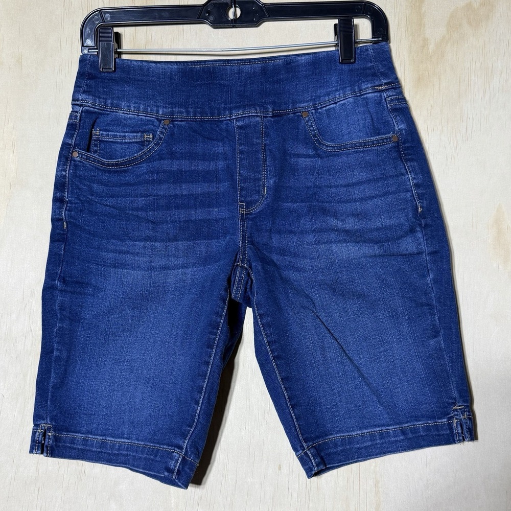 Croft & Barrow Women's Denim Bermuda Shorts Size 4 Blue Stretch Mid‎ Rise Casual